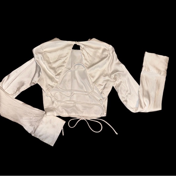 ZARA OFF WHITE CORSET BACK BLOUSE - Picture 5 of 6